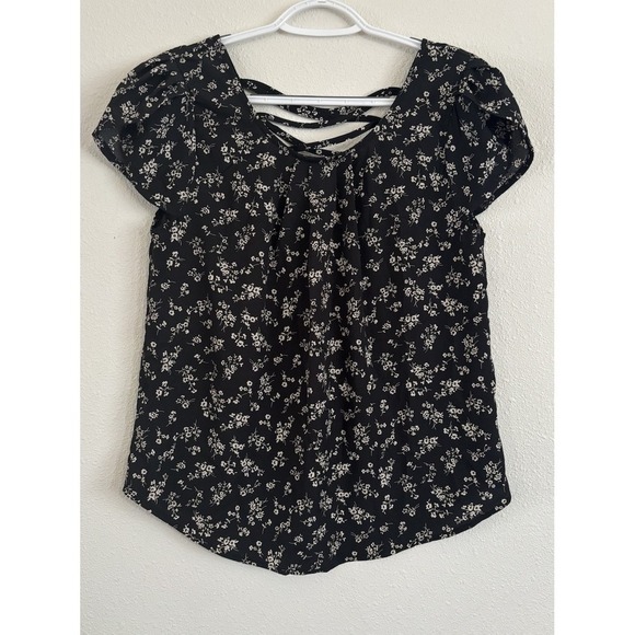 Zahara Black Floral Print‎ Top Size Small - Picture 1 of 9